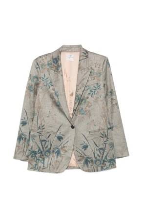 Forte Forte floral-print herringbone blazer - Grey