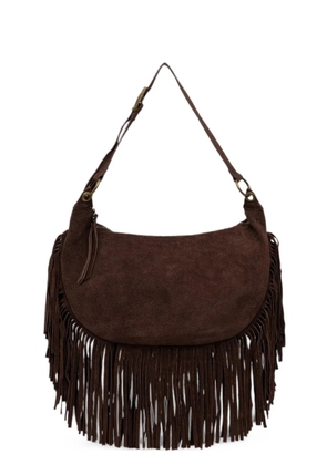 VICOLO fringe-trim suede shoulder bag - Brown