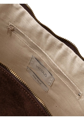 VICOLO fringe-trim suede shoulder bag - Brown