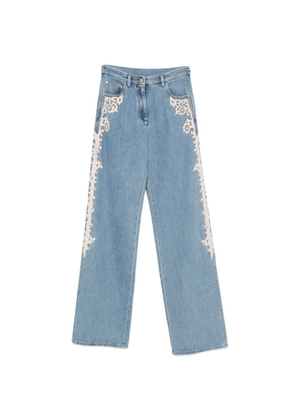 Forte Forte lace-appliqué jeans - Blue