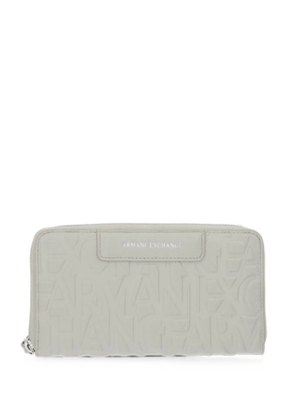 Armani Exchange logo-embossed zip-around wallet - Grey