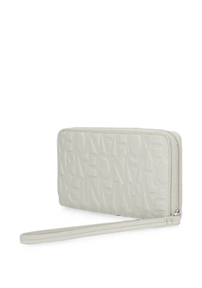 Armani Exchange logo-embossed zip-around wallet - Grey