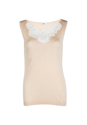 Moschino Pre-Owned 2024 lace-trim sleeveless top - Neutrals