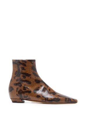 Proenza Schouler Trap flat ankle boots In embossed-python - Brown