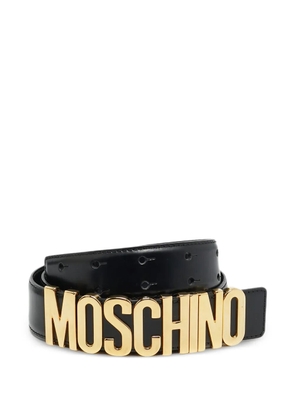 Moschino Pre-Owned logo-plaque belt - Black