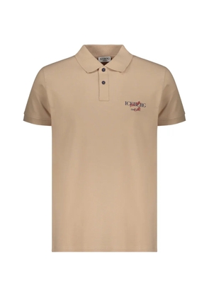 Iceberg logo-print piqué polo shirt - Neutrals