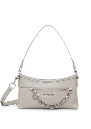 Love Moschino logo-lettering chain-detail shoulder bag - Grey