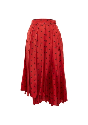 Fendi Pre-Owned Karligraphy pleated midi skirt - Red