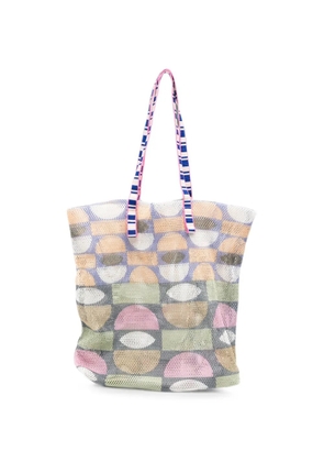 Épice Kanpur geometric-print mesh tote bag - Grey