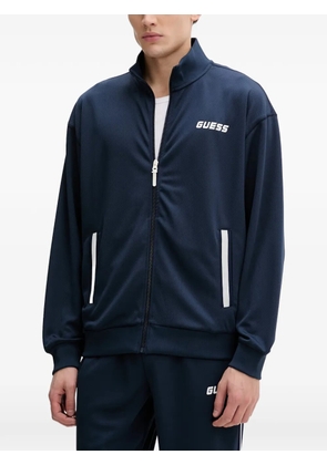 GUESS USA logo-print zip-up track jacket - Blue