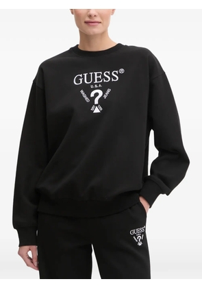 GUESS USA logo-embroidered crew-neck sweatshirt - Black