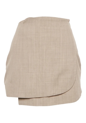 Fendi Pre-Owned wrap-detail mini skirt - Neutrals