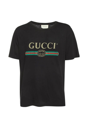 Gucci Pre-Owned logo-print distressed T-shirt - Black