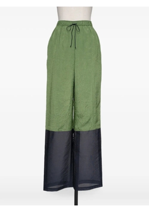Muller Of Yoshiokubo Wrinkles two-tone drawstring trousers - Green