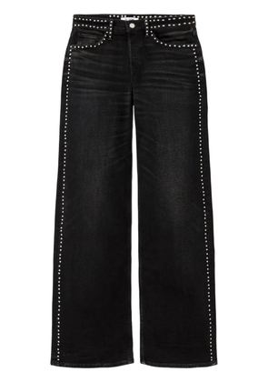 RE/DONE stud-embellished wide-leg jeans - Black