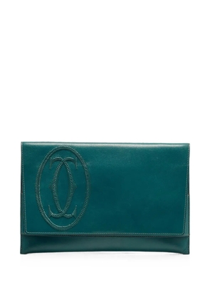 Cartier logo flap clutch bag - Blue