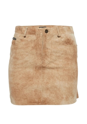 Dolce & Gabbana Pre-Owned suede mini skirt - Neutrals