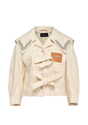 Simone Rocha crystal-embellished bow-detail jacket - Neutrals