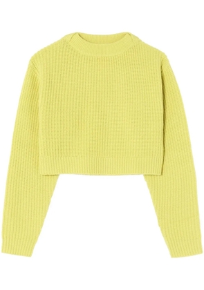 RE/DONE rib-knit cropped wool jumper - Yellow