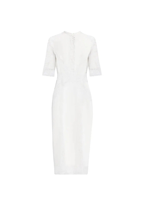 Elie Saab lace-panelled cady midi dress - White