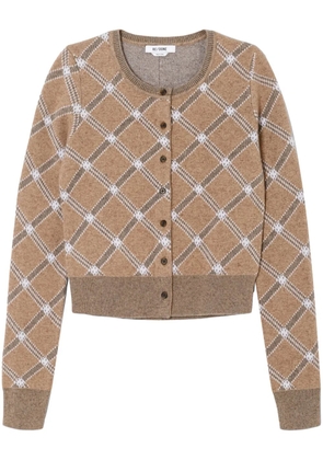 RE/DONE tartan cropped cardigan - Neutrals