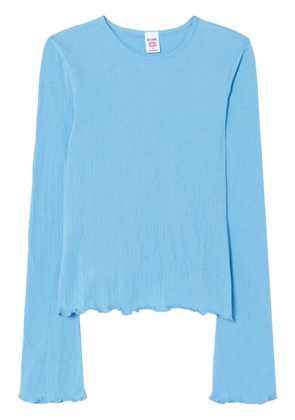 RE/DONE bell-sleeved crinkled top - Blue