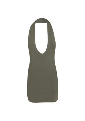Federica Tosi halterneck ribbed-knit mini dress - Green