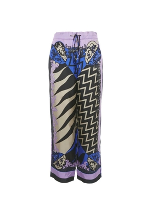 PUCCI Pre-Owned x Koché Lupa-print silk trousers - Purple
