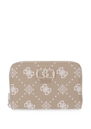 GUESS USA Emelie logo-print zip-around wallet - Neutrals