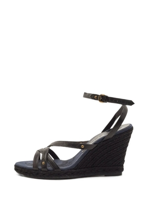 Burberry Pre-Owned Criss-cross wedge sandals - Blue