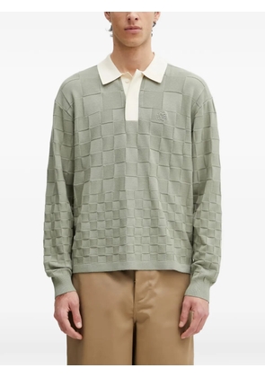 Filling Pieces Rugbycheckerboard-knit long-sleeve sweatshirt - Grey