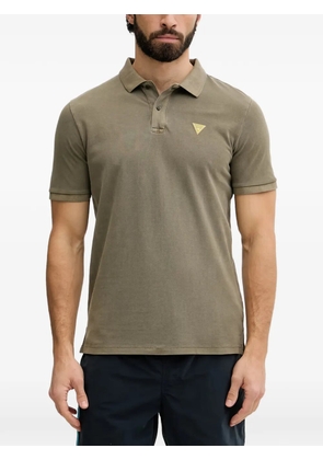 GUESS USA logo-patch piqué polo shirt - Green