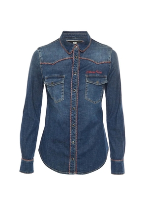 Elisabetta Franchi logo-embroidered piped shirt - Blue