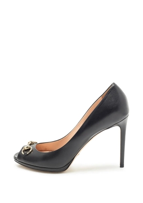 Gucci Pre-Owned Horsebit peep-toe heeled pumps - Black