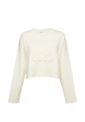 Loewe Pre-Owned Anagram cropped jumper - Neutrals