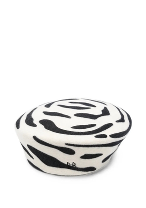 Ruslan Baginskiy zebra-pattern embroidered beret - Neutrals