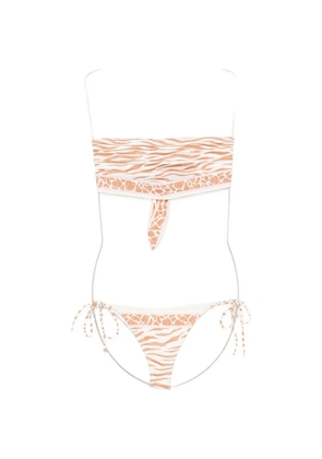 MC2 Saint Barth animal-print bandeau bikini - Neutrals