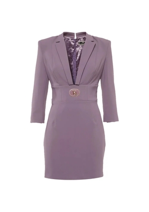 Elisabetta Franchi V-neck crepe mini dress - Purple