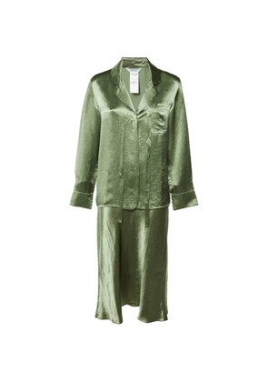 Max Mara Leisure green satin-effect skirt and shirt set