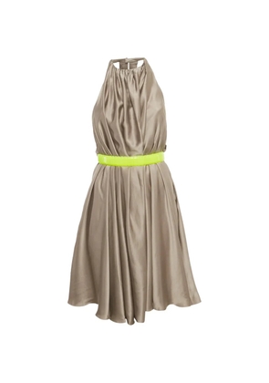 Versace Pre-Owned belted halter-neck mini dress - Neutrals