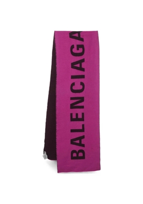 Balenciaga Pre-Owned logo-detail wool scarf - Pink