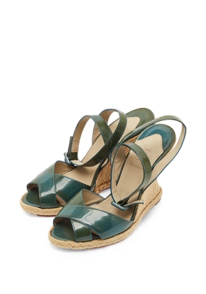 Christian Louboutin Pre-Owned espadrille wedge sandals - Green