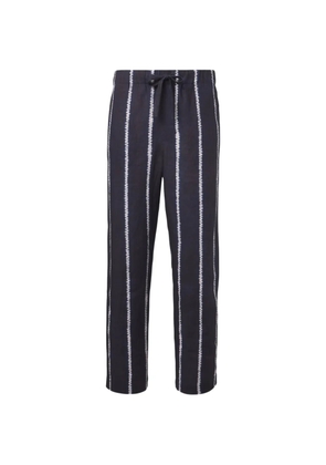 COMMAS Shibori-stripe linen trousers - Blue