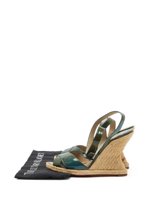 Christian Louboutin Pre-Owned espadrille wedge sandals - Green