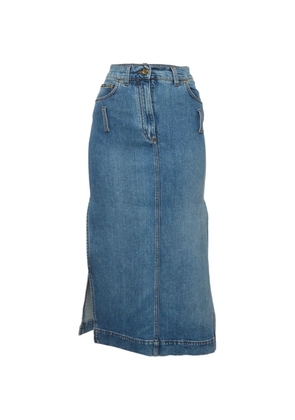 Dolce & Gabbana Pre-Owned side-slit midi skirt - Blue