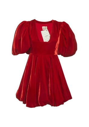 KHAITE Pre-Owned Leona puff-sleeve mini dress - Red