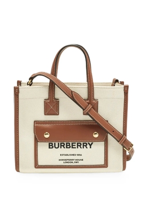 Burberry Pre-Owned mini Freya logo-detail tote bag - Neutrals
