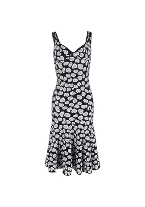 Alaïa Pre-Owned leopard-jacquard sleeveless midi dress - Black