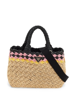 Prada Pre-Owned Canapa crochet tote bag - Neutrals