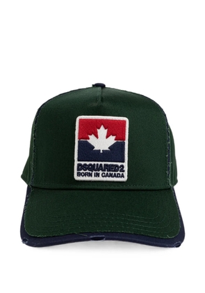 DSQUARED2 logo-patch distressed baseball cap - Green